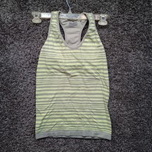 Athleta Athletic Shirt Women Medium Green Striped Racerback Built in Bra - £14.54 GBP