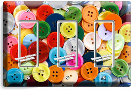 COLORFUL BUTTONS LIGHT SWITCH PLATE 3 GFCI SEWING HOBBY TAILOR STUDIO SH... - $16.73
