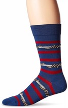 Ozone Men’s Wrap Around Stripes Socks, Navy, 10–13 - £6.76 GBP