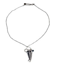 Touchstone Swarovski Crystal Blue Pendant 18&quot; Silver Chain Necklace - £41.81 GBP