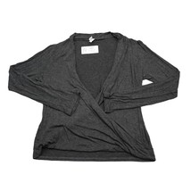 Best Cody Shirt Womens L Gray Plain V Neck Wrap Long Sleeve Casual Top - $19.68