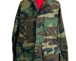 Army BDU w/ Patch Woodland Camouflage Combat MEDIUM REGULAR Camo Jacket ... - $34.60