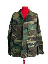 Army BDU w/ Patch Woodland Camouflage Combat MEDIUM REGULAR Camo Jacket ... - £27.33 GBP
