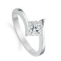0.70 Ct Princess Cut Diamond Wedding Engagement Ring 14k White Gold Finish 925 - £70.78 GBP