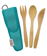 To-Go Ware Kids Bamboo Travel Utensil Set with Carry Case, Fork, Knife, ... - £9.22 GBP