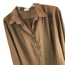 Vintage Secretary Blouse Campus Casuals Brown Size L/XL Top Career long sleeve - £13.23 GBP