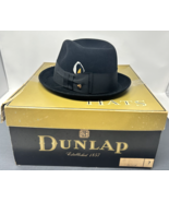 Vintage Dunlap Supreme Fedora Hat Black Felt Size 7 w/ Box Magic Finish ... - $56.99