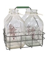Oley Turnpike Dairy PA Vintage Half Gallon Milk Bottle Set Of 4 W/Wire C... - $1,292.38 MXN