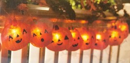 Instant Halloween Decor Lighted Jacks Banner 6&#39; Length, 10 Led Bulbs, Battery Op - £11.81 GBP
