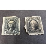 (2) 1857-61 US Stamps #36 Perforated 12 cent Issue Used Hinged Faults - £17.13 GBP
