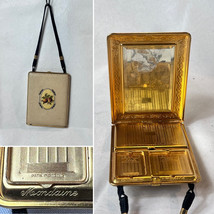 Art Deco Mondaine Compact Dance Double Vanity Powder Box Mirror Card Holder - $227.65