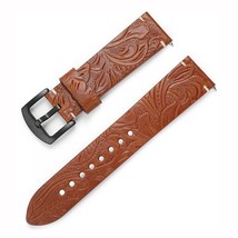 Premium Quality Engraved Italian Leather Handmade Watch Strap 20mm Light... - £18.91 GBP
