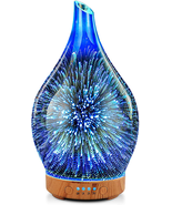 Oil Diffuser 3D Glass Aromatherapy Ultrasonic Humidifier, Air Refresh Auto Shut- - $47.76