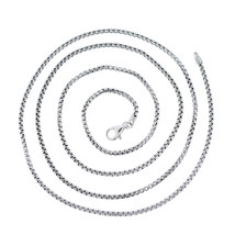 925 Sterling Silver Round Box Chain Necklace Made In Italy 1.8 mm - £77.90 GBP