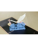 3D Pop-Up Greeting Card, Baby &amp; Stork, Newborn, Congratulations - £5.05 GBP