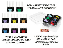 Andis Blade Attachment Stainless Steel Guide Comb Set*Fit Agc,Smc,Ag,Bdc Clipper - £35.96 GBP