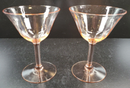 2 Tiffin Franciscan Pink Champagne Tall Sherbet Set Depression Optic Panel Glass - £23.64 GBP