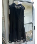 Collar Black Sleeveless Mesh Dress Signature Collection Large 14-16 Retr... - $8.00