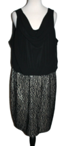 BCX Dress Women&#39;s Size 2X Sleeveless Elastic Waist Black Gold Dress Holi... - £21.26 GBP