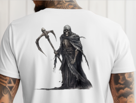 Grim Reaper T-Shirt | Dark Gothic Skull Scythe Graphic Tee | Halloween S... - $342.73 MXN+