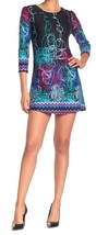 $198 Papillon Soft Sweater Dress Medium 6 8 Vibrant Colors 3/4 Sleeve So... - $40.19