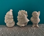 H1 - Snowman, Bell and Santa Magnets, Pins Ceramic Bisque Ready-to-Paint - £1.80 GBP