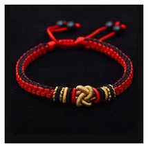 Handmade Lucky Red Rope Bracelet Couple Ethnic Tibetan Jewelry Concentric Knots  - £21.57 GBP