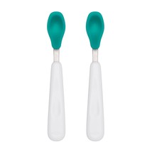 OXO Tot Feeding Spoon Set With Soft Silicone Green 6.3x0.8 Inch (Pack of 2) - £7.12 GBP