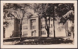 Bellows Falls, VT RPPC ca. 1920s Photo Postcard - High School Exterior - £10.10 GBP
