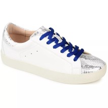 Journee Collection Women Fashion Sneakers Erica Size US 7 White Silver S... - £21.28 GBP