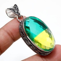 Multi Tourmaline Vintage Style Oval Shape Gemstone Pendant Jewelry 2.30&quot; SA 1938 - £4.78 GBP