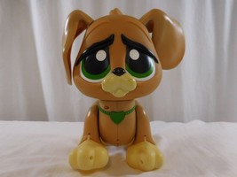 Littlest Pet Shop TAN Green Eyes Walking Dog 9” x 7” Tested Works  TM &amp; MGA - £8.77 GBP