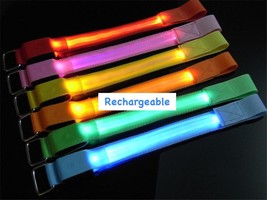 Rechargeable LED LIGHT ARMBAND/ANKLE BAND Glow Flash running sport bike ... - £5.50 GBP