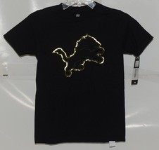 NFL Team Apparel Licensed Detroit Lions Youth Small Black Gold Tee Shirt - £15.66 GBP