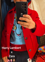 Zara Bnwt 2024. Red Topstitched Cloth Jacket X Harry Lambert Wool. 5999/075 - $189.72