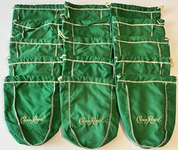 Crown Royal 9&quot; Green Drawstring Bags Medium Size - Lot of 15 - £11.75 GBP