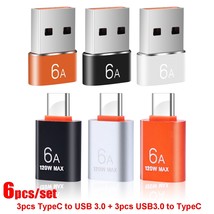 6A USB To Type-C and TypeC to USB OTG Converter USB 3.0 Adapter for Samsung Xiao - £5.84 GBP