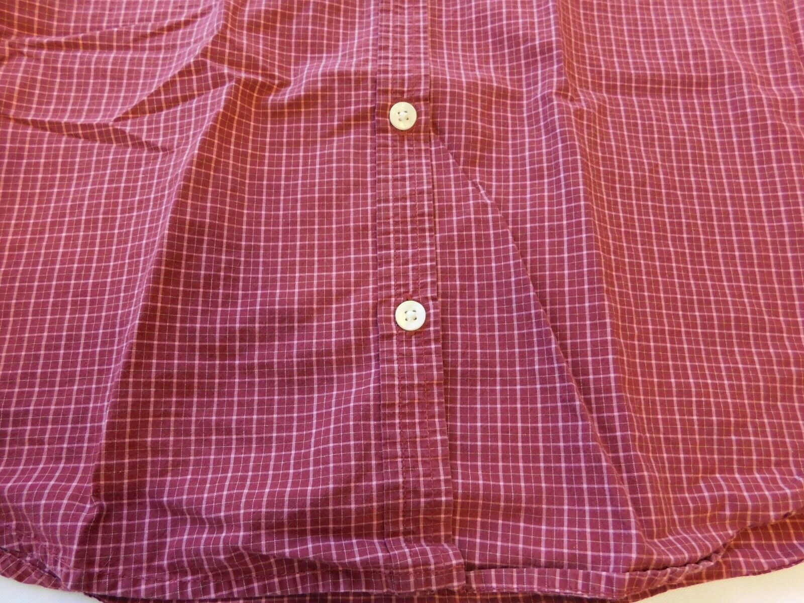 Old Navy Boy's Youth Short Sleeve Button Up Shirt Size S small Red Plaid GUC - $12.86