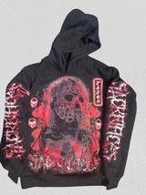 Black Punk Metal Gothic Skulls Printing Hip Hop Hoodie Sweater  - £20.44 GBP