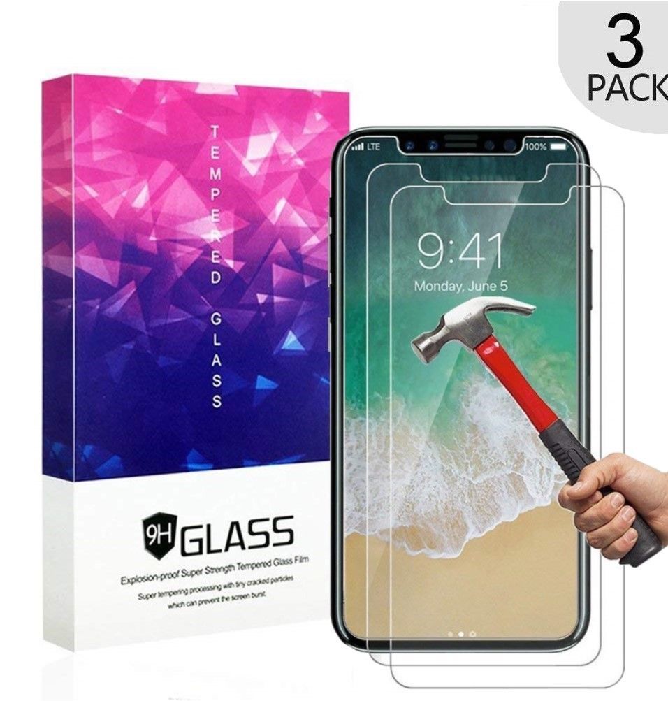 [3-Pack] Tempered Glass Screen Protector For Apple iPhone XS X - $5.93