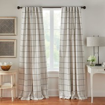 Brighton Windowpane Plaid Blackout Window Curtain, Living Room And Bedroom Drape - $41.95