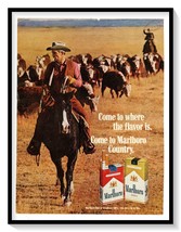 Marlboro Red or Longhorn Cigarettes Print Ad Vintage 1969 Magazine Adver... - £7.73 GBP