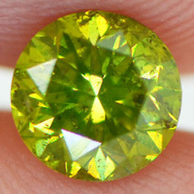 Round Shape Diamond Fancy Green Color SI2 Enhanced Loose 0.73 Carat Certified - £268.43 GBP