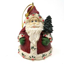 Old World Santa Ornament 3 inch Nordic Roly Poly Ceramic Tree Decor Ornament - £11.19 GBP