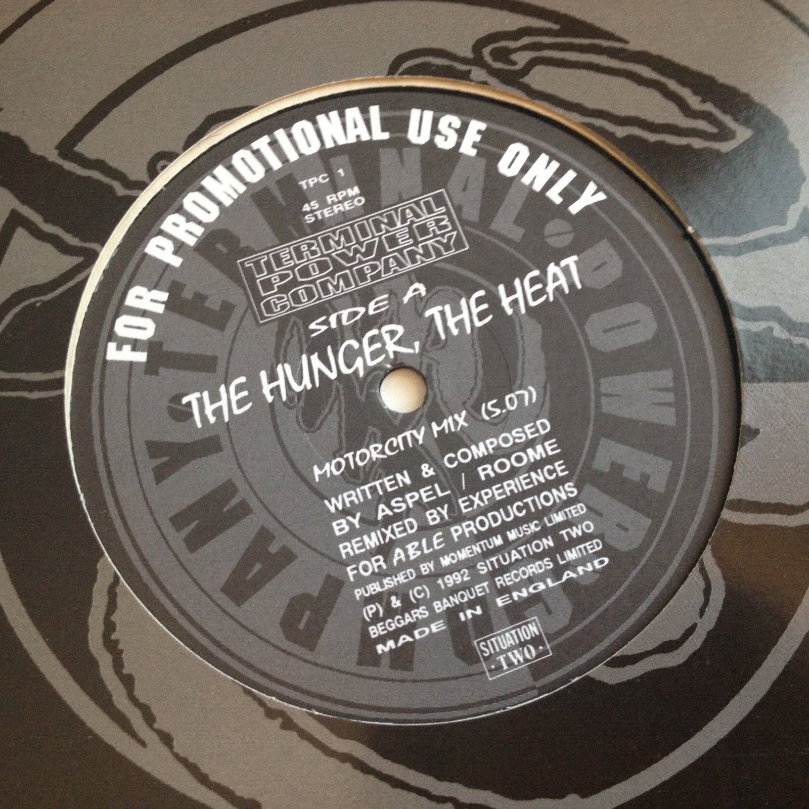 Terminal Power Company The Hunger, The Heat USED 12&quot; Single - $0.98