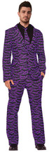 Forum Novelties Men&#39;s Bat Suit and Tie Xl Costume, Purple, X-Large - £143.76 GBP
