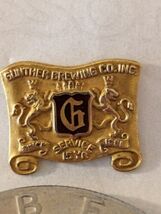 Gunther Brewing Co Inc 15 Year Service Award Gold Metal Lapel Pin - $207.30