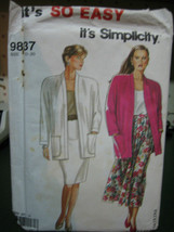 Simplicity 9837 Misses Pleated & Slim Skirts & Unlined Jacket Pattern - Sz 10-20 - £6.46 GBP