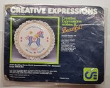 1984 Creative Expressions Rocking Horse Birth Announcement Cross Stitch Kit - £11.06 GBP