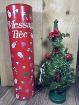 Vintage Message Decorated Tabletop Christmas Tree with Ornaments in Mailer - $22.99